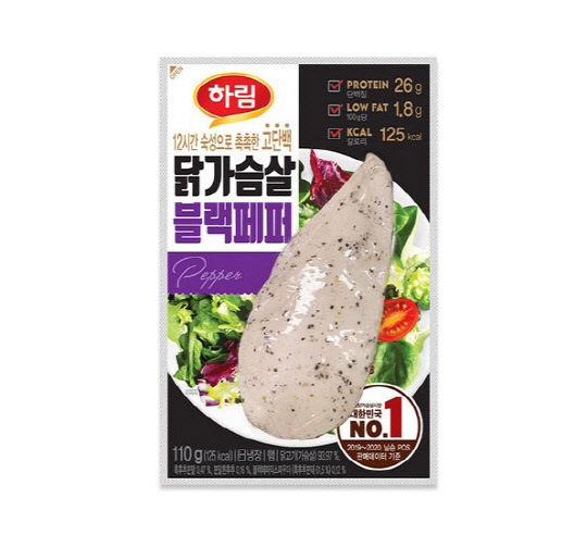 하림 냉장 닭가슴살 블랙페퍼 110g 제품 이미지. <하림e닭 홈페이지 캡쳐>